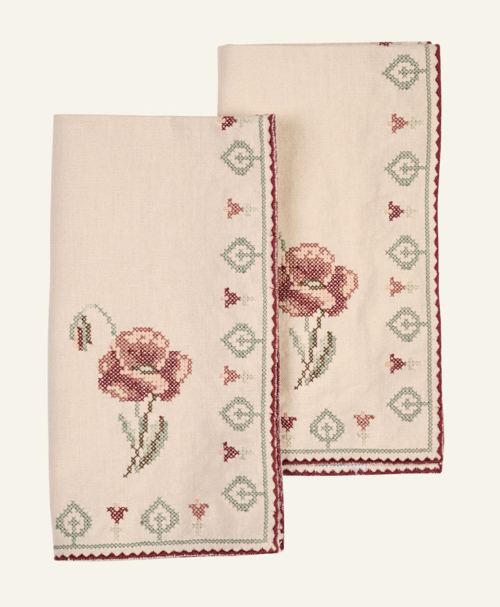 2pk tøyserviett beige - 45x45 cm beige - 1