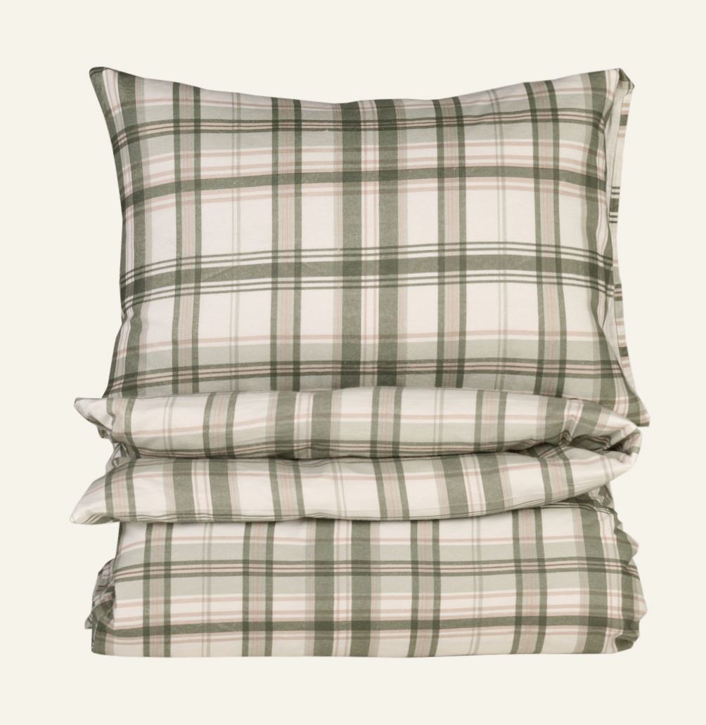 Flanell sengesett              multi grønn - 140x200 cm multi grønn - 1