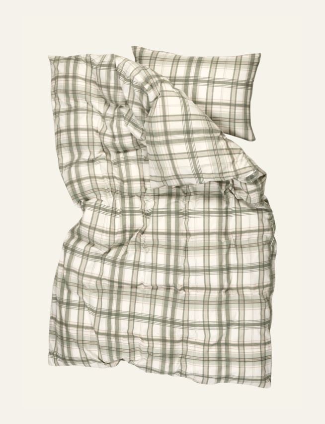 Flanell sengesett multi grønn - 3