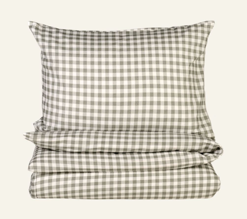 Flanell sengesett              olivengrønn - 140x220 cm olivengrønn - 1