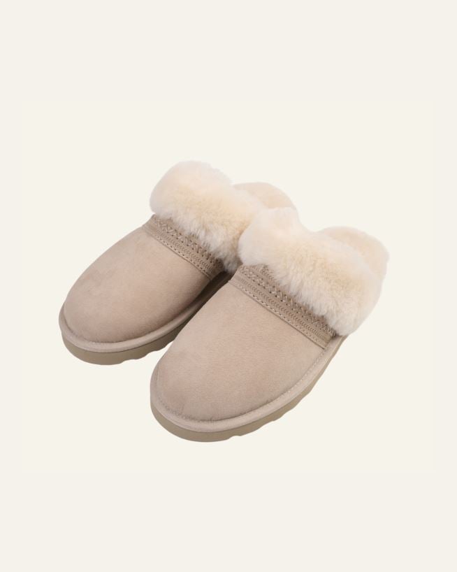 Skinntøfler lys beige - 39 lys beige - 1