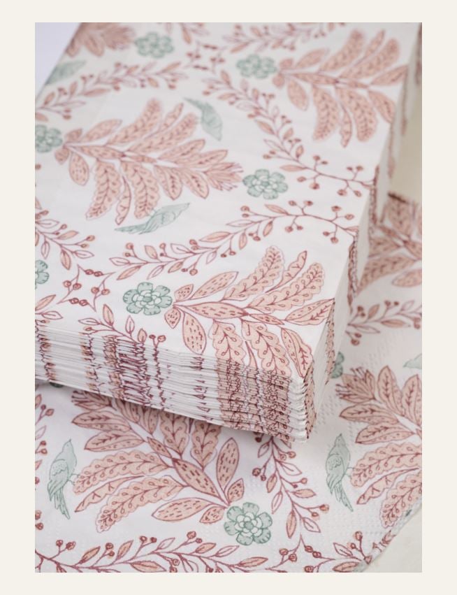 Middagsservietter multi rosa - 2