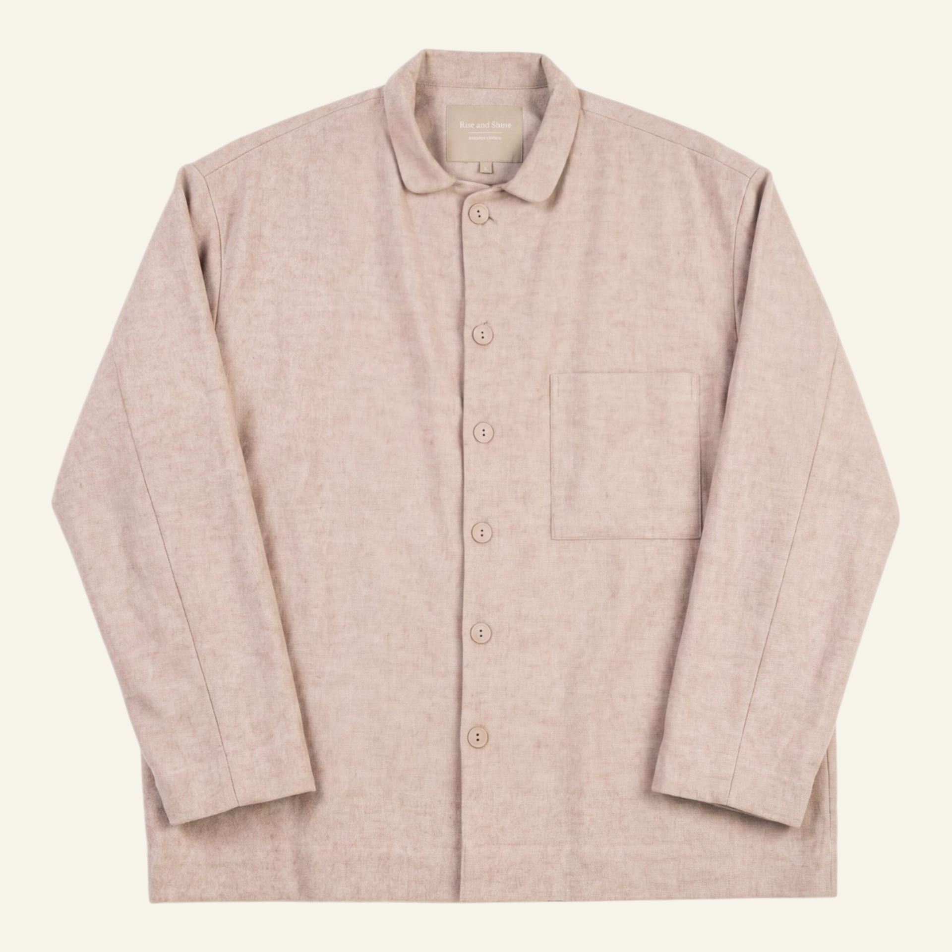 Garnfarget flanell pysjtopp sand - one size sand - 1