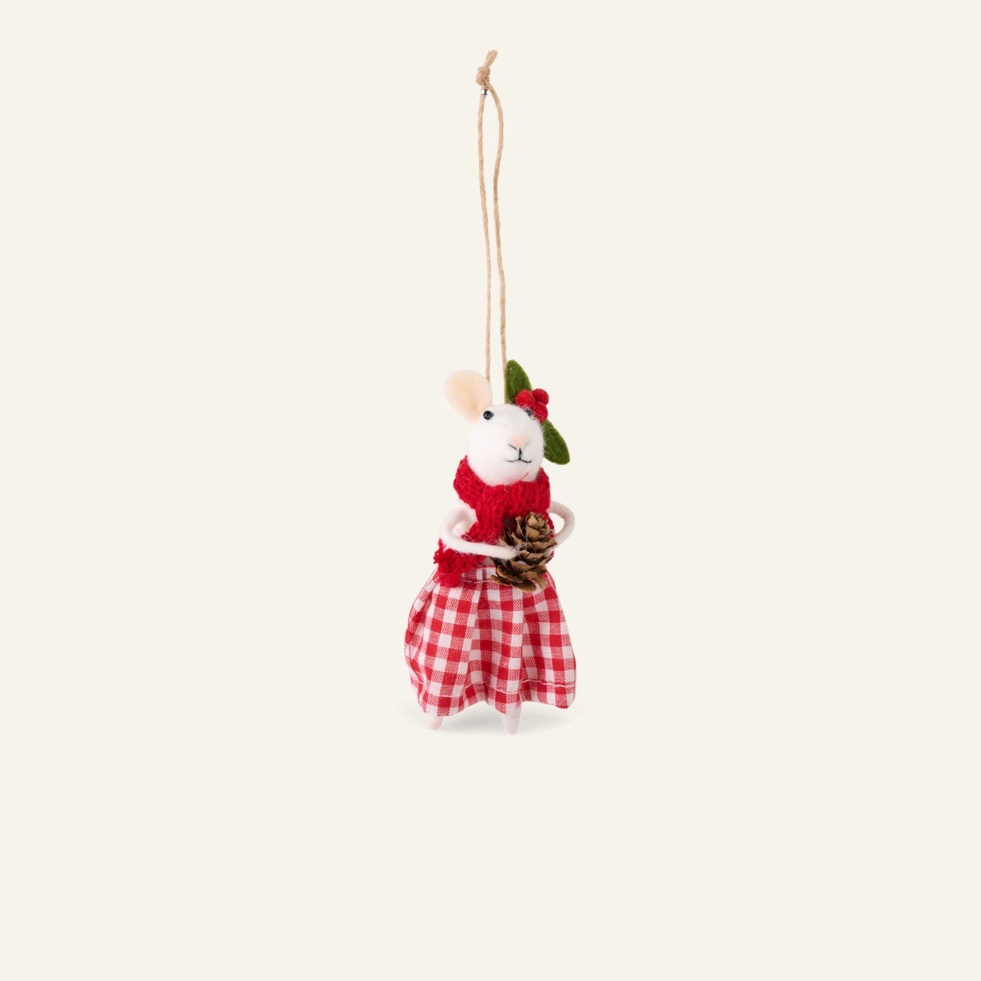 Gingham mouse juletrepynt multi rød - Kid