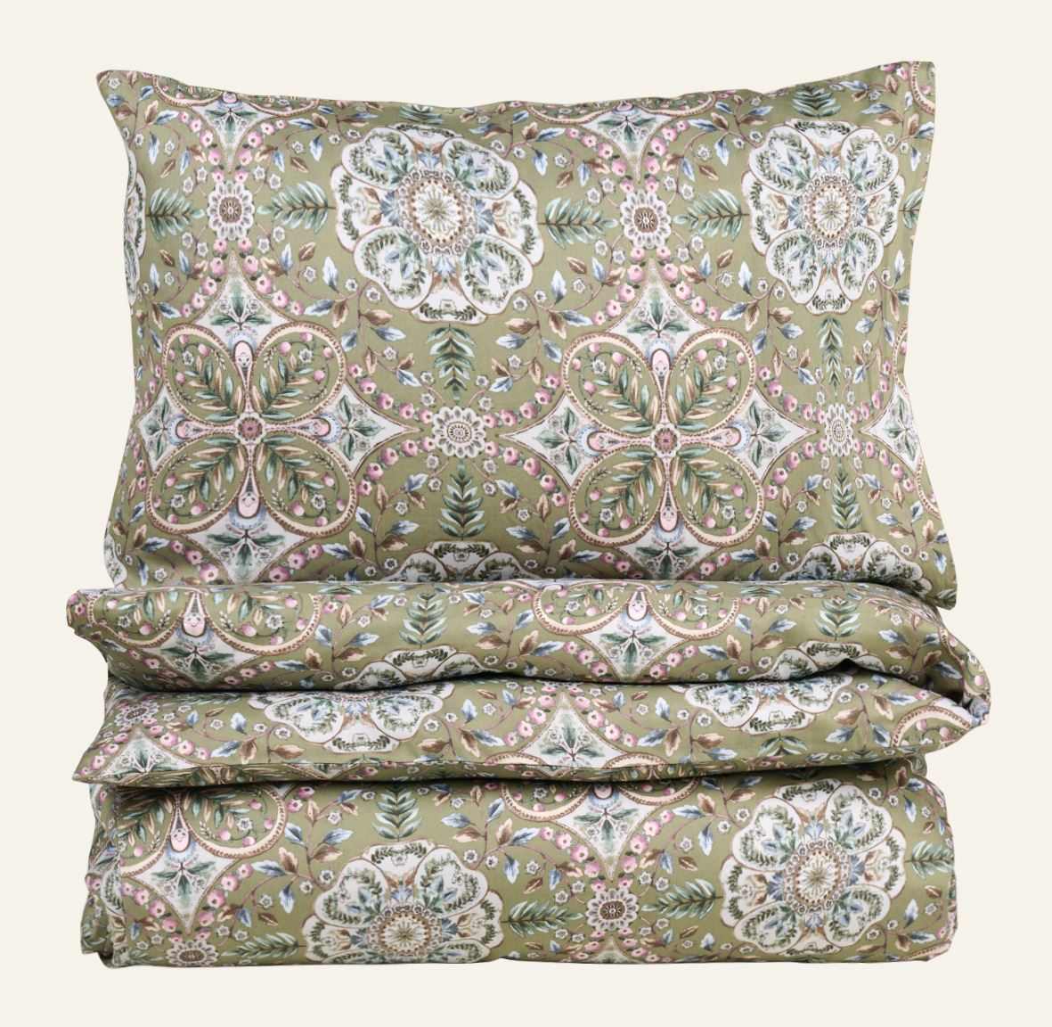 Sateng sengesett multi grønn - 140x200 cm multi grønn - 1