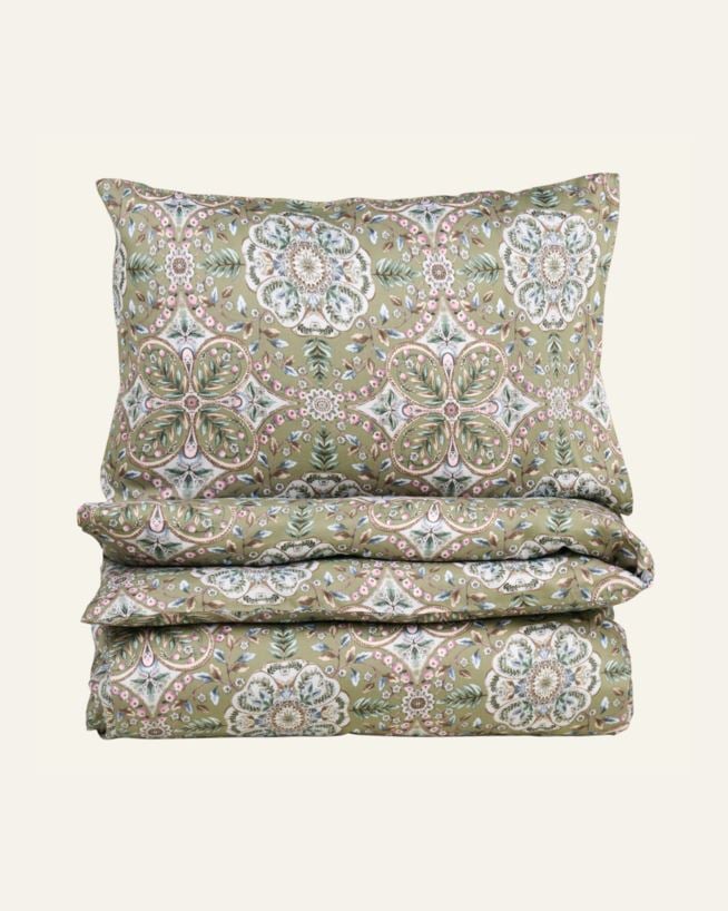 Sateng sengesett multi grønn - 140x200 cm multi grønn - 1
