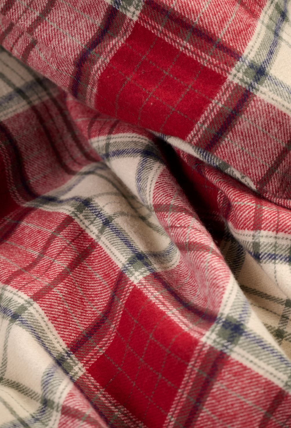 Garnfarget flanell sengesett multi rød - 2