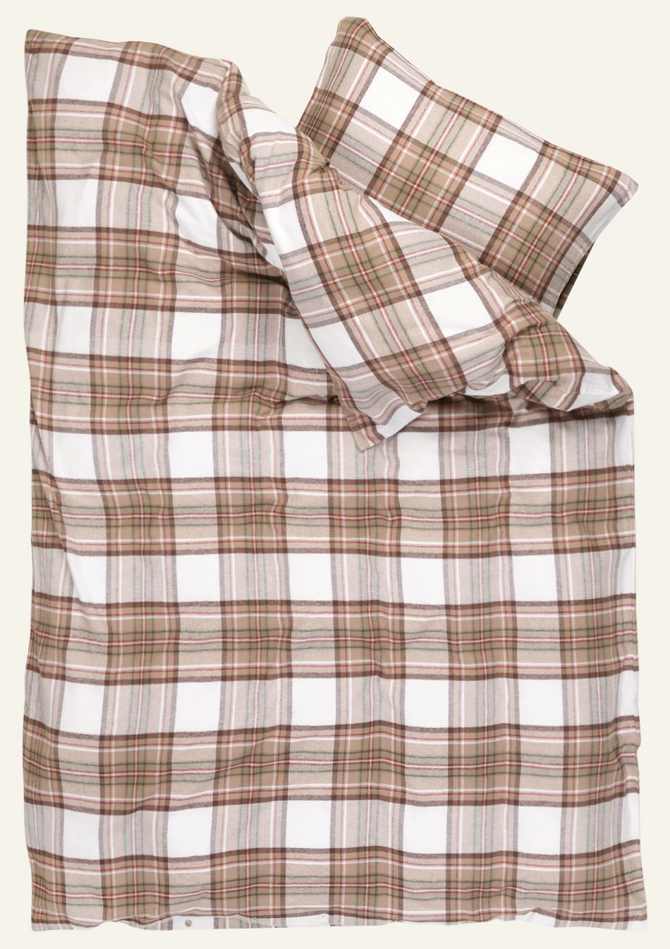 Garnfarget flanell sengesett multi - 3