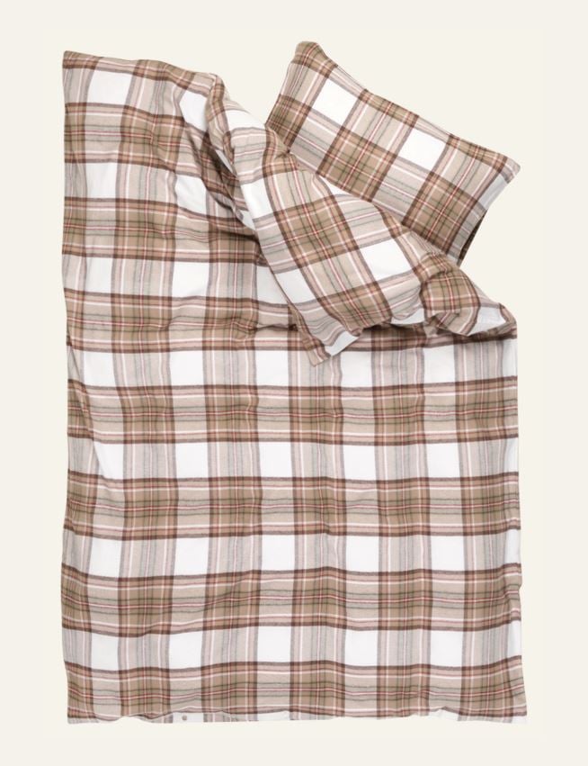 Garnfarget flanell sengesett multi - 3