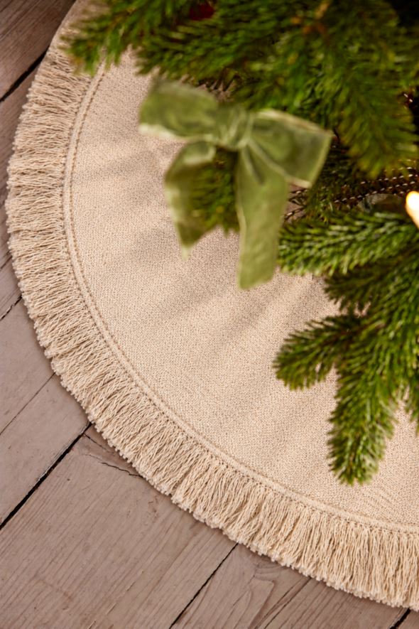 Rundt teppe lys beige - 2