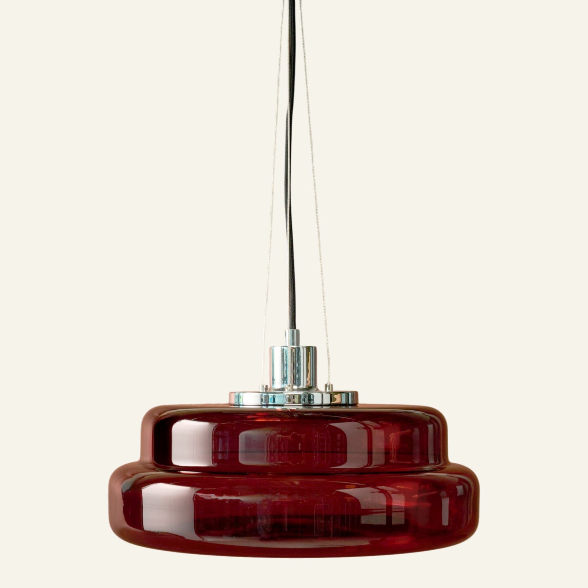 Taklampe mørk rød - ø35x12,5 cm mørk rød - 1