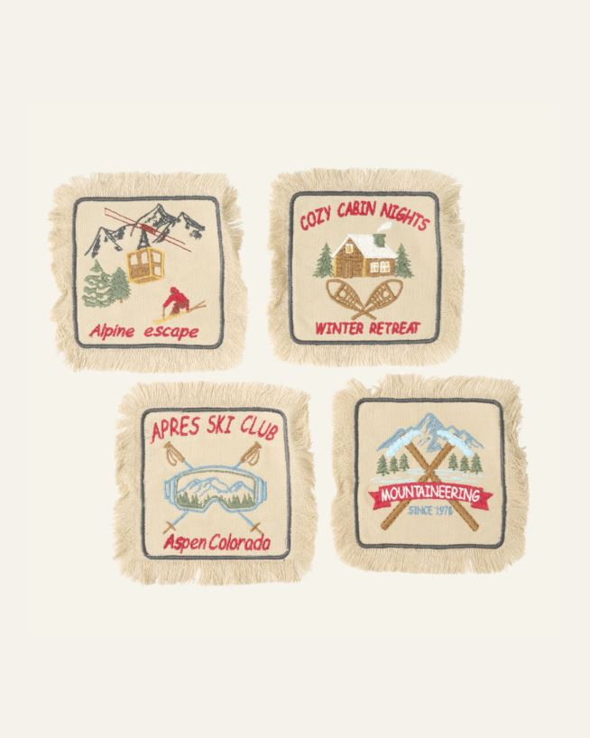 4 pk drikkebrikke multi - 13x13 cm multi - 1