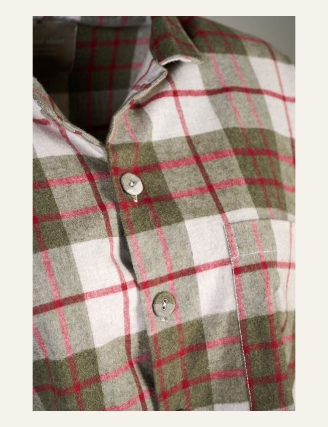 Garnfarget flanell pysjtopp multi rød - 2