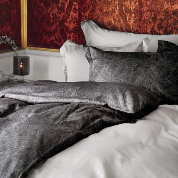 Egyptisk bomull sateng sengesett grå - 4