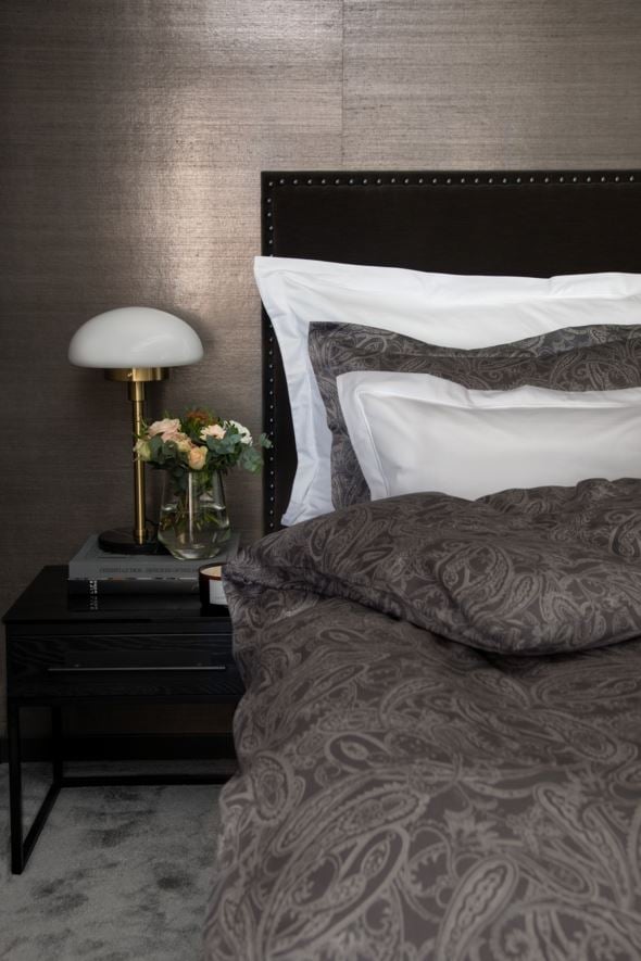 Egyptisk bomull sateng sengesett grå - 5