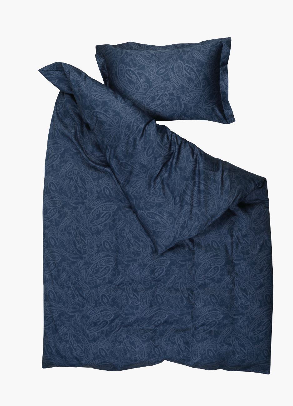 Egyptisk bomull sateng sengesett tåkeblå - 2