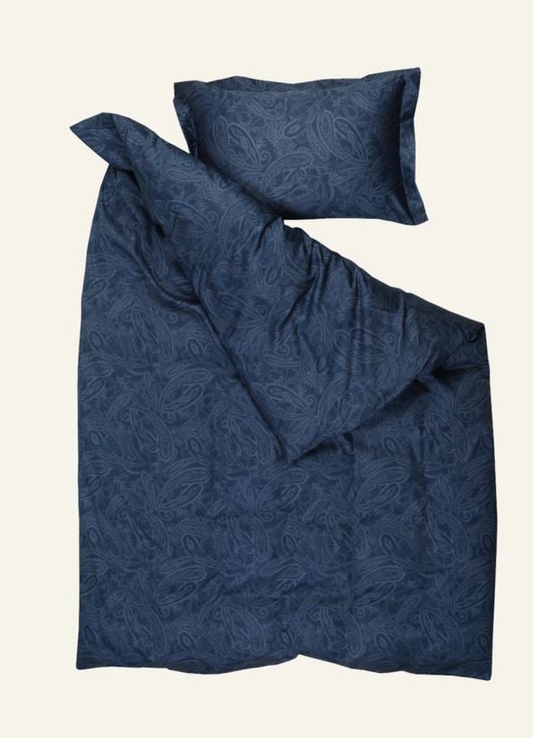 Egyptisk bomull sateng sengesett tåkeblå - 2