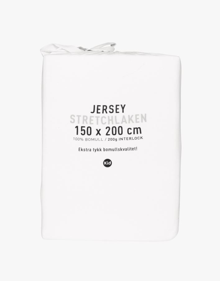 Jersey interlock stretchlaken hvit  - 180x200 cm hvit - 1