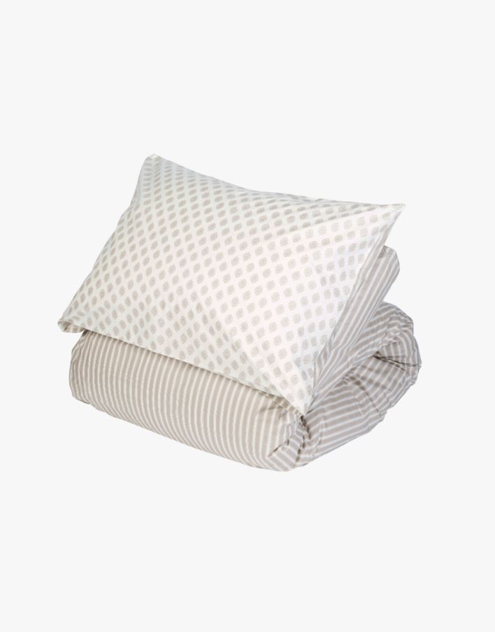 Bomull sengesett beige - 140x200 cm beige - 1