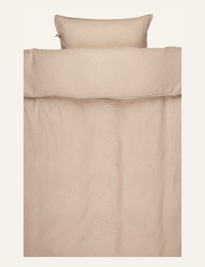 Lin & bomull sengesett natur - 2