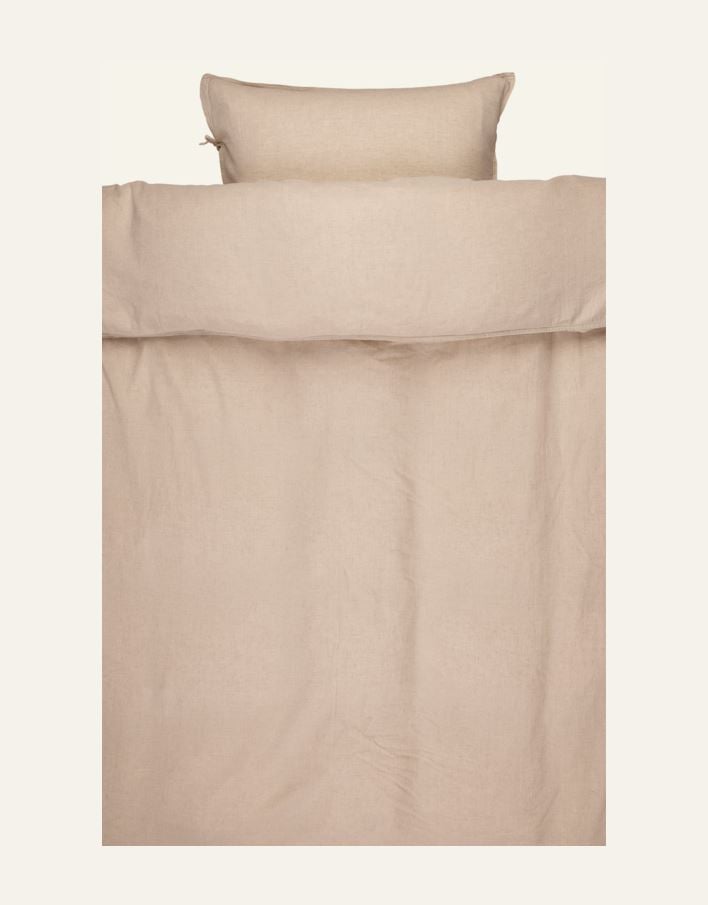 Lin & bomull sengesett natur - 2