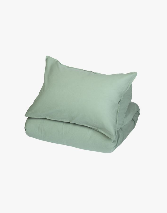Enzo lin sengesett lindegrønn  - 140x220 cm lindegrønn - 1
