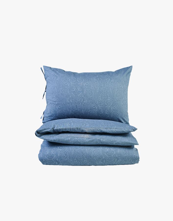 Økologisk bomull sengesett blå - 140x220 cm blå - 1
