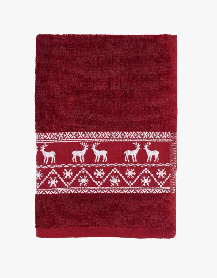 Reindeer pyntehåndkle rød  - 40x60 cm rød - 1