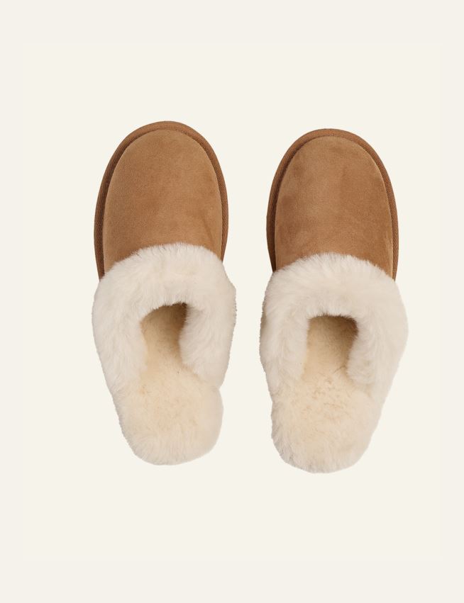 Skinntøfler brun - 2