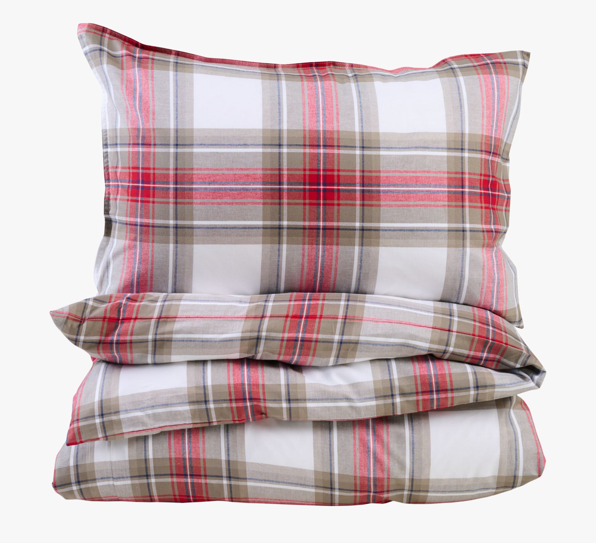 Garnfarget bomull sengesett multi grønn - 140x220+50x70 cm multi grønn - 1