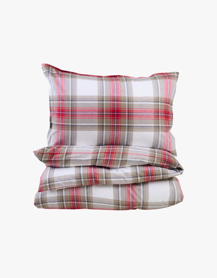 Garnfarget bomull sengesett multi grønn - 140x220+50x70 cm multi grønn - 1