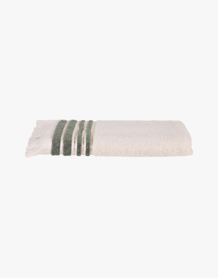 Velvet stripe håndkle olivengrønn  - 50x90 cm olivengrønn - 1