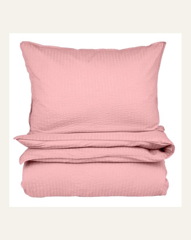 Krepp sengesett pudderrosa - 200x220 cm pudderrosa - 1