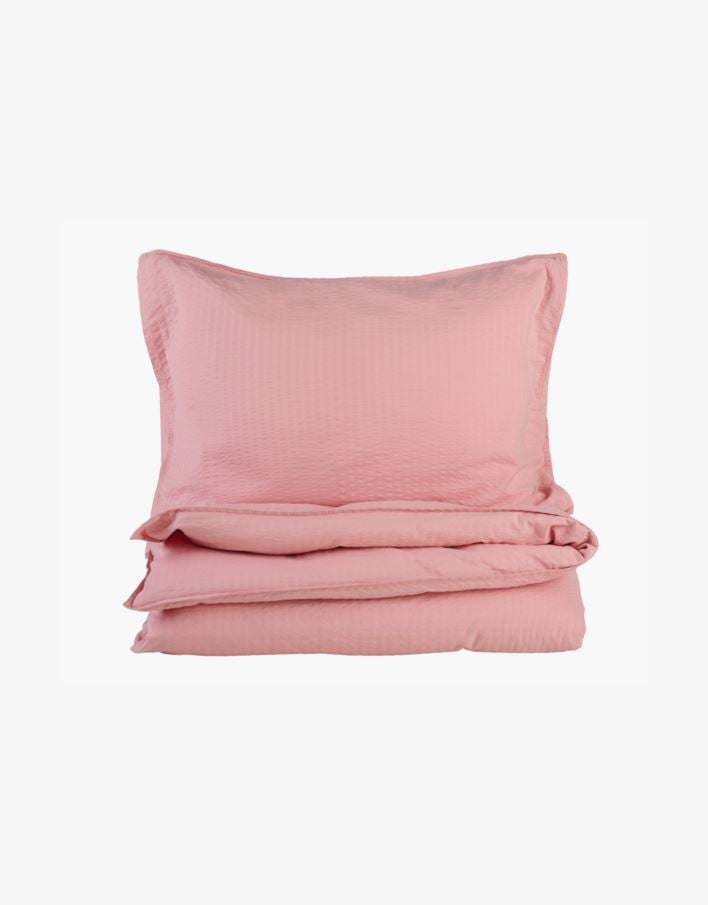 Krepp sengesett pudderrosa - 140x200 cm pudderrosa - 1