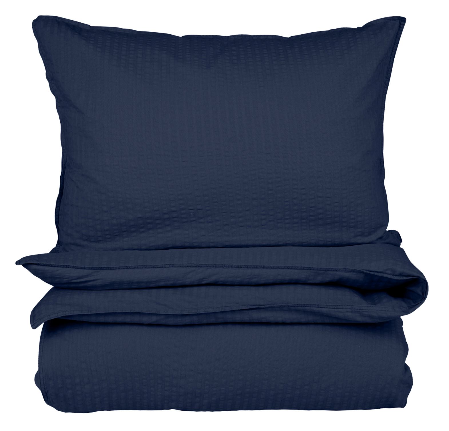 Krepp sengesett mørk blå - 200x220 cm mørk blå - 1