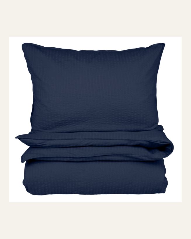 Krepp sengesett mørk blå - 200x220 cm mørk blå - 1