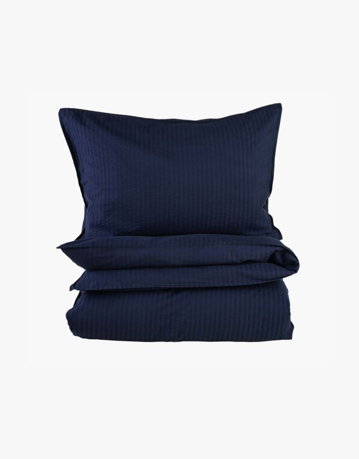 Krepp sengesett mørk blå - 200x220 cm mørk blå - 1