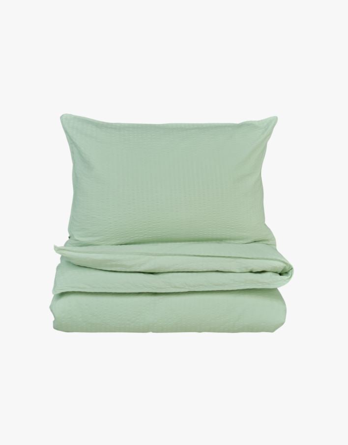 Krepp sengesett lys grønn - 140x200 cm lys grønn - 1