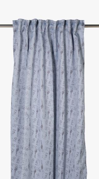 Little Roomies Dyrene Lysdempende Gardin Lys Blå 140x160 cm