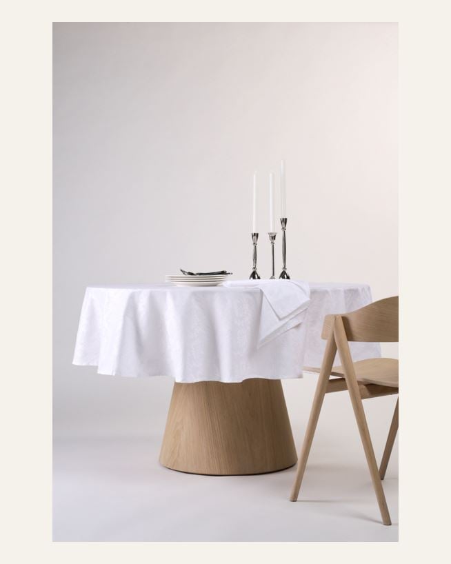 Belagt duk hvit - ø220 cm hvit - 1