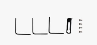 Kid Veggvinkel Veggvinkel 4 Stk Svart 10 cm