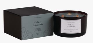 Sense The Moment Vetiver Lavender Large Duftlys Gråblå 500 g