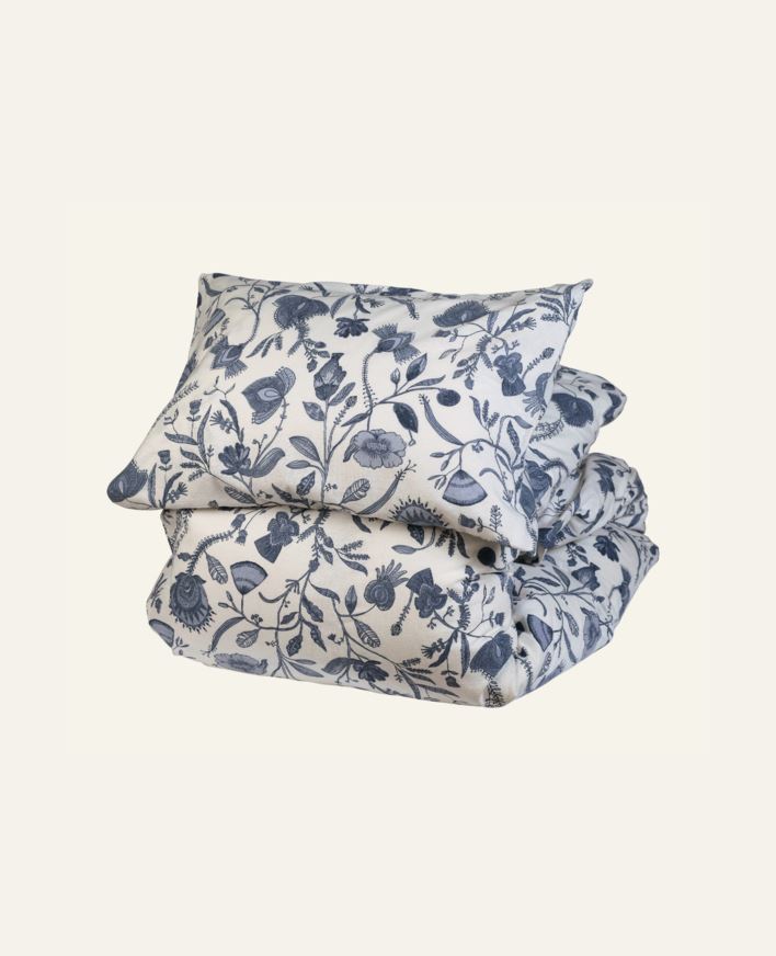 Flanell sengesett blå - 140x200 cm blå - 1