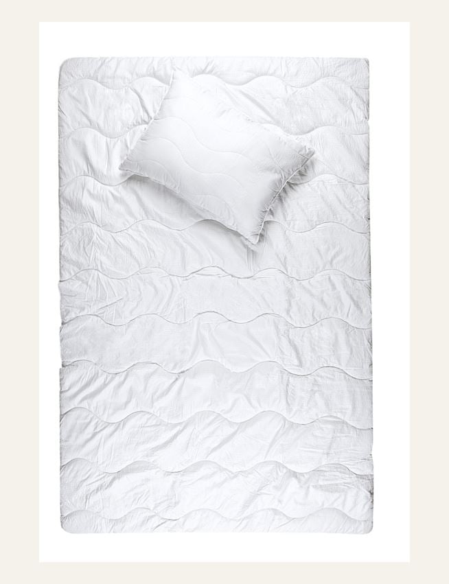 Helårs fiberdyne-/putesett hvit - 2