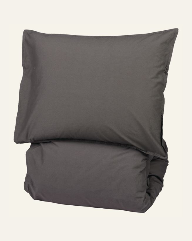 Økologisk bomull sengesett grå - 140x200 cm grå - 1
