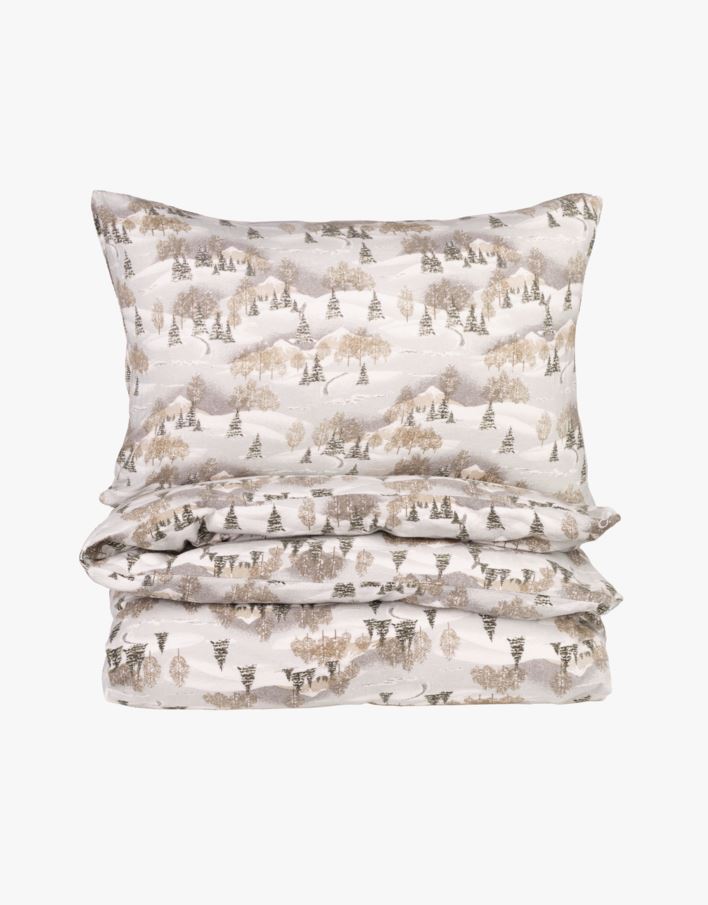 Flanell sengesett grå - 140x200 cm grå - 1