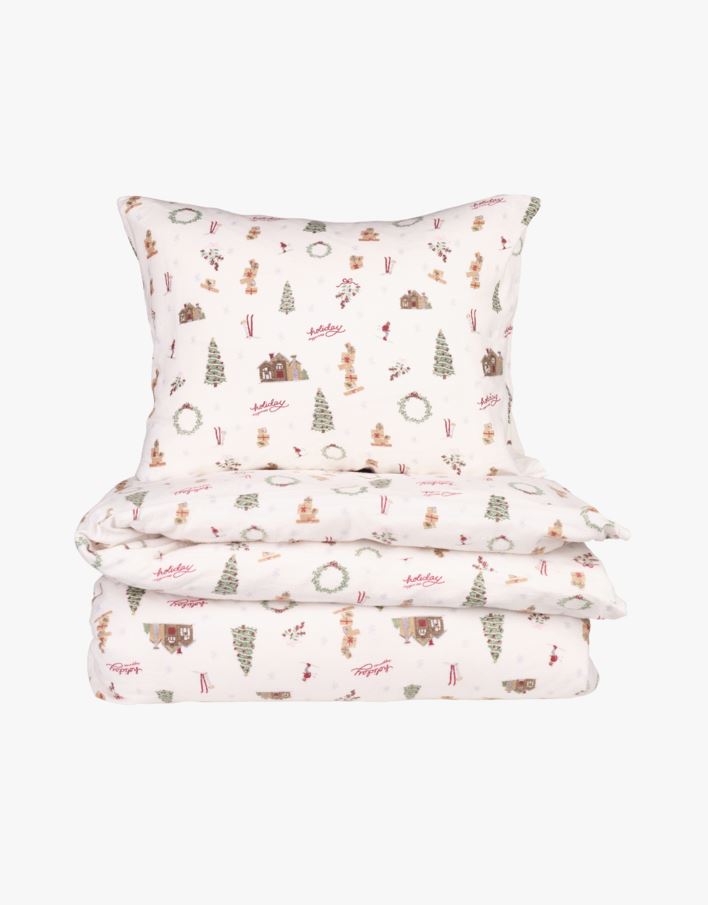 Flanell sengesett multi - 140x220+50x70 cm multi - 1