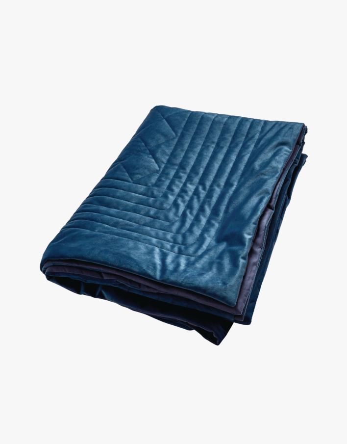 Sengeteppe marineblå - 180x260 cm marineblå - 1