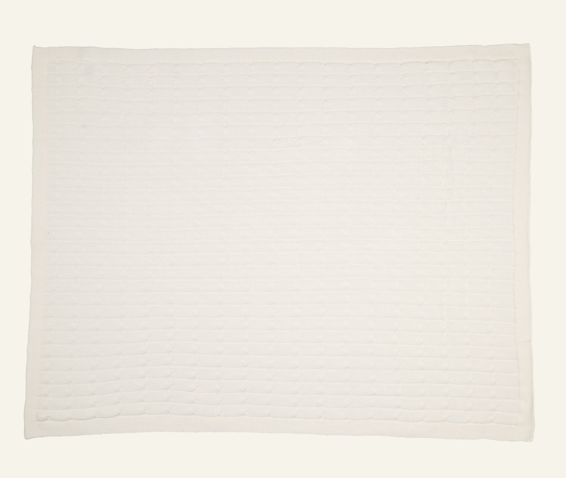 Knitted blanket offwhite - 2