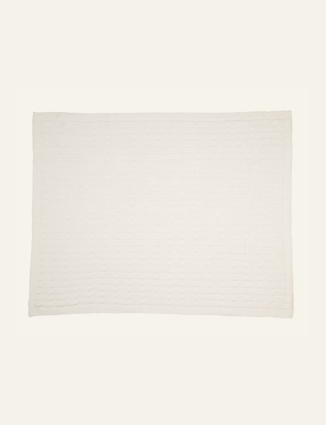 Knitted blanket offwhite - 2